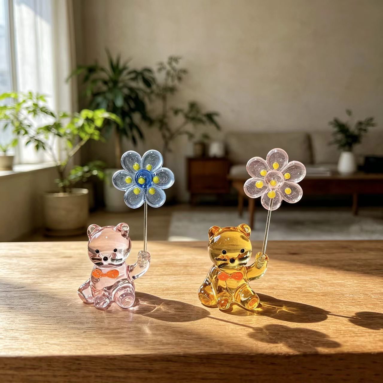 Paper Weight Crystal - Japon Tarzı Cam Kedi Kağıt Ağırlığı,