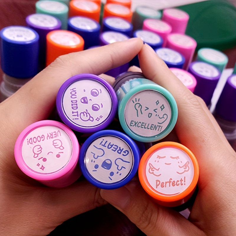 Rubber Date Stamp - 5 adet Öğretmen Damgası, Sevimli İfadeler
