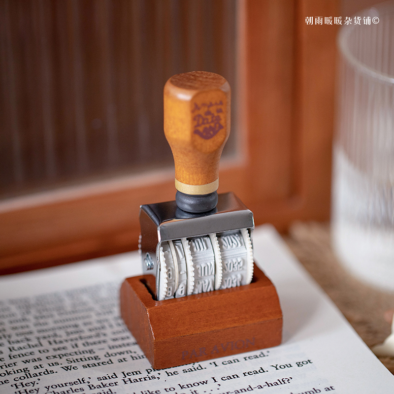 Rubber Date Stamp - Chaoyu Retro Ahşap Tarih Damgası Ayarlanabilir
